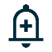 Bell with pus sign icon